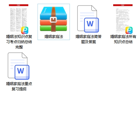 婚姻家庭法期末考试重点笔记